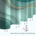 thumbnail image 6 of Teal Marble Gold Wave Pattern Shower Curtain 84"x72" ,Bathroom Decorative Shower Curtains Set with 12 Hooks,Modern Waterproof Washable Shower Curtain, 6 of 6