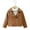 Brown, variant on EsaierrBoys Girls Fall Winter Motorcycle Faux Leather Jackets for Toddler Kids with Oblique Zipper Coats Baby Casual Short Outerwear Jackets 1-7Y