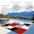 thumbnail image 3 of Outdoor Rug 3x5 ft Abstract Geometric Outdoor Large Area Rug Non Slip Rubber Mid Century Red Nordic Front Door Mat RV Rug Camping Carpet Patio Outdoor Rugs for Backyard Balcony Deck Porch Indoor, 3 of 9