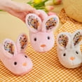 thumbnail image 5 of XXWXYD Toddler Cute Autumn And Winter Girls Slippers Flat Bottom Soft Warm And Comfortable Solid Color Cartoon Bunny Shape Slippers Soft Plush Indoor Girls Boys Slipper(9-9.5 Years,Male), 5 of 5