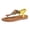 Yellow, variant on Women's Fashionable Casual Summer Bohemian Style Beaded Elastic Flat Shoes Brown 7.5