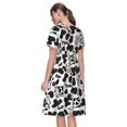 thumbnail image 2 of Bixox Robe d'Été à Manches Courtes pour Femmes Robe Ample Longueur Genou avec Poches-Vache, 2 of 7