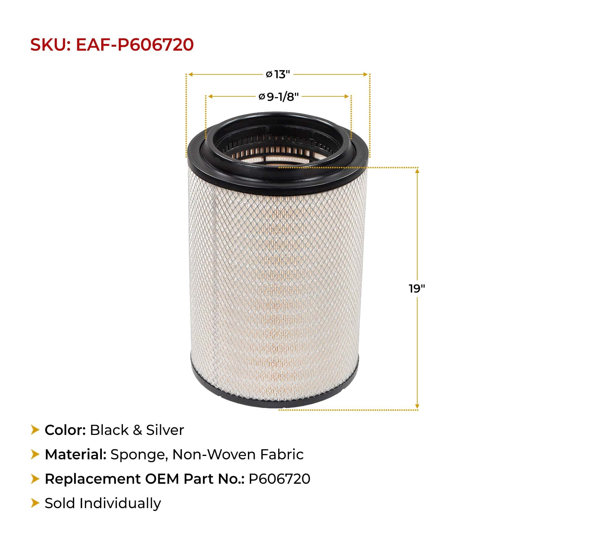 P606720 Engine Air Filter Compatible with VN VNL 780 760 860 670 630; VN 780 670, VH, VHD, VNM, D12, D13, D16 Replaces 21715813 RS4642 20411815 AF26163M AF26472M LAF9201