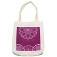 thumbnail image 1 of Ethnic Tote Bag, Eastern Design Flourishing Floral Motifs with Dots Graphic, Cloth Linen Reusable Bag for Shopping Books Beach and More, 16.5" X 14", Cream, by Ambesonne, 1 of 2