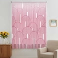 thumbnail image 3 of Red Ombre Sheer Curtains 63 Inches Long, Farmhouse Stripes Modern Abstract Art Light Filering Curtains, Breathable Simi Curtain Privacy Drapes for Living Room Bedroom Lightweight Window Treatment, 3 of 9