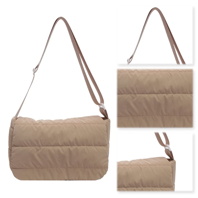 Bolso Satchel Puffer Hombro Mujer Color Sólido Nylon Para Viajes