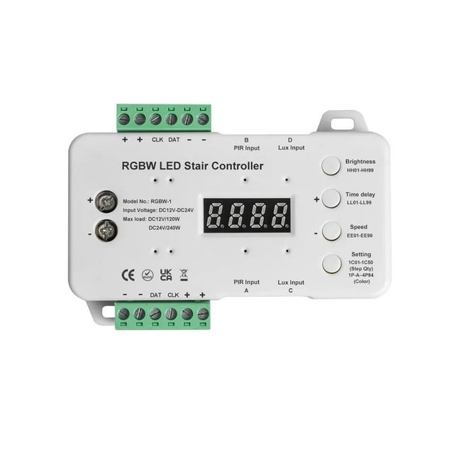 DC12V~DC24V 10A LED Stair Lighting Controller With Daylight Sensor PIR Human Sensor For Indoor Staircase 16Steps