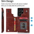 thumbnail image 2 of Case for Samsung Galaxy S22 Ultra (Not S22) with Card Holder, Minimalist Luxury PU Leather Magnetic Closure Kickstand Slim Hard Protective Case Cover for Samsung Galaxy S22 Ultra Brown-, 2 of 18