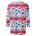 thumbnail image 6 of JOANKDMI Women's American Flag Shirts 3/4 Sleeve 4th of July Independence Day Crew Neck Tops Patriotic Holiday Festival Fashion T Shirts, 6 of 7