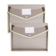thumbnail image 2 of 2PCS Documents Holder Envelope Folder, File Storage Bag with Button Transparent Plastic, Certificate File Holder Document Folder, Khaki, 2 of 5