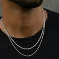 thumbnail image 2 of TINGN Layered Rope Chain Necklace for Men 18K Gold Silver Black Stainless Steel Rope Chain Necklace for Men Women Jewelry Gifts, 2 of 7