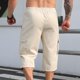 thumbnail image 5 of Ceisia Men's Gift Cargo Capri Pants Relaxed Fit Mid-Rise Elastic Waist Lightweight Zipper Side Pockets Drawstring Pants, 5 of 9