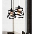 thumbnail image 2 of Juego de 2 lámparas colgantes modernas y creativas, lámpara de techo con diseño en espiral en cascada, lámpara colgante vintage de metal E27 para dormitorio y sala de estar, 20 cm (negro), 2 of 5