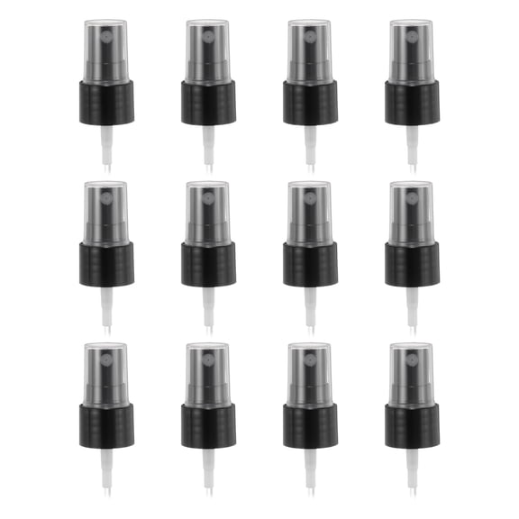 12 Pcs Black Spray Top, 20/410 Fine Mist Sprayer Reusable Replacement Spray Bottle Pump Plastic Top