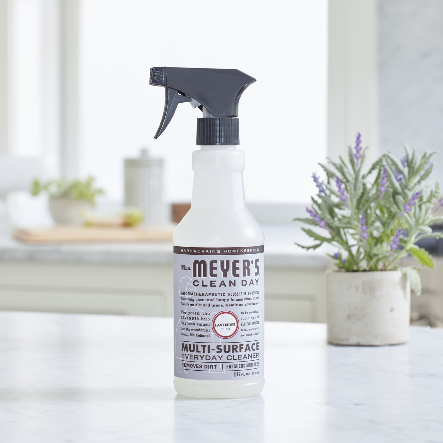 Mrs. Meyer’s Clean Day Multi-Surface Everyday Cleaner, Lavender Scent, 16 Ounce Bottle Mrs. Meyer’s Clean Day Multi-Surface Everyday Cleaner, Lavender Scent, 16 Ounce Bottle