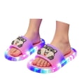 thumbnail image 3 of FINALGANG Kids Open Toe Single Strap Slide Slippers With 3D Cartoon Decor Colorful Light-Up Sole For Indoor Outdoor Summer Daily Wear Pink, 3 of 5