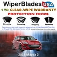 thumbnail image 2 of 2013 Mazda 2 Beam Wiper Blades Wipers w/1yr Warranty (Set of 3) w/Rear Wiper (WiperBladesUSA), 2 of 5