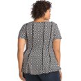thumbnail image 2 of Womens Black Hexagon Printed Peplum Top, 2X, Black Hexagon, 2 of 3