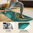 thumbnail image 4 of Teal and Gold Marble Glitter Waves Pattern Hot Yoga Mat Towel Non Slip for Hot Yoga - Quick-Drying Yoga Mat Cover with 4 Corner Pockets with Travel Bag - Hot Yoga Towel Non Slip 70"x26", 4 of 6