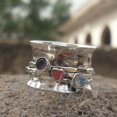 thumbnail image 5 of Rainbow Moonstone Spinner Ring: Sterling Silver Meditation Fidget Ring, 5 of 10
