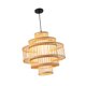 thumbnail image 1 of Lámpara colgante tejida de bambú con cordón ajustable, luz de techo de tejido rústico tradicional hecha a mano para cocina, restaurante, pasillo Estilo A, 1 of 9