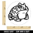 thumbnail image 2 of Horned Pacman Frog Amphibian Self-Inking Rubber Stamp Ink Stamper - Pink Ink - Small 3/4 Inch, 2 of 7