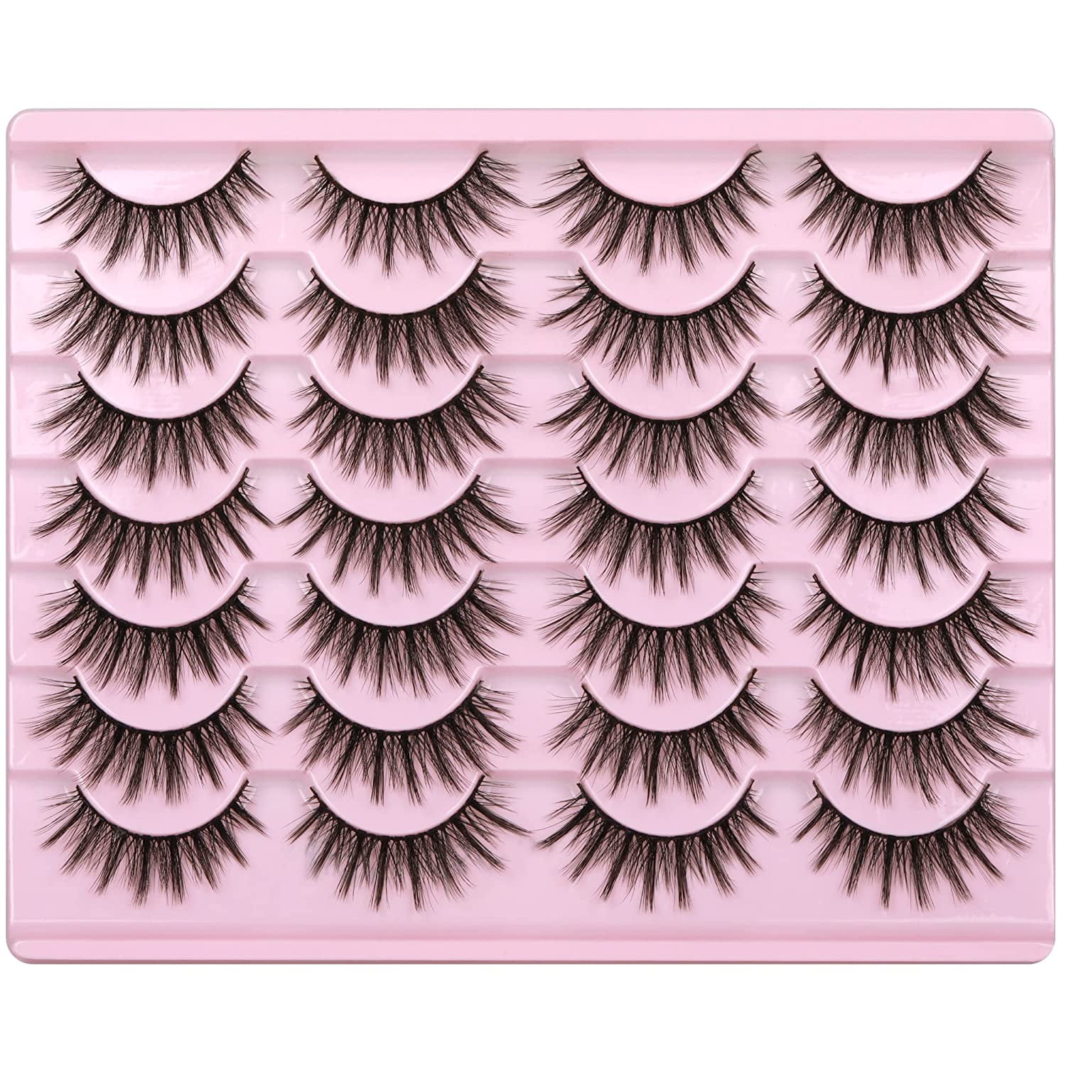 SEMATA 15MM Manga Lashes Faux Mink Lashes Wispy False Lashes Natural Look  Korean Anime Eyelashes Look Like Individual Lashes with Clear Band 10 Pairs  - Yahoo Shopping