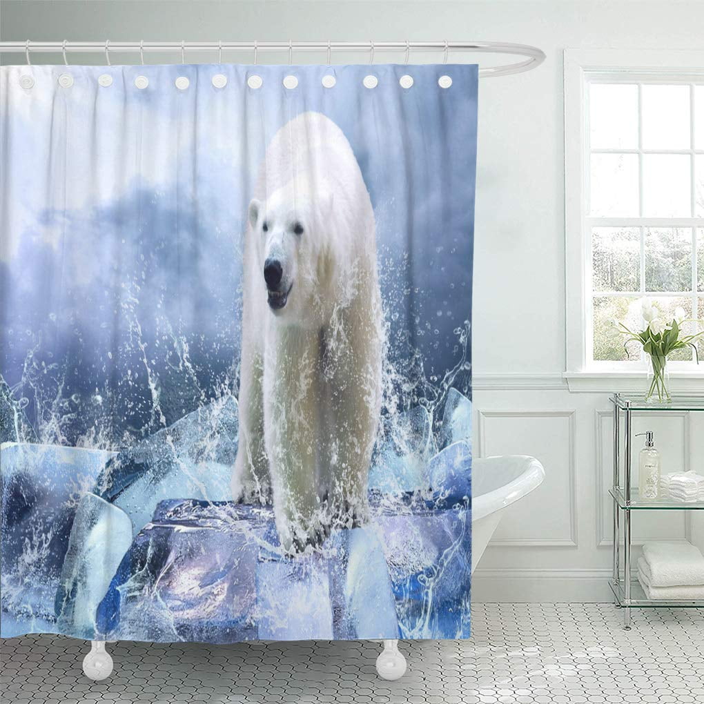 CYNLON Antarctic White Polar Bear Hunter Ice in Water Drops Change