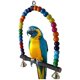 thumbnail image 3 of Peety Pets Columpio para loros, juguetes colgantes de pie, pájaros, coloridos soportes de jaula de cuentas de madera, accesorios con campanas (L), 3 of 5