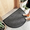thumbnail image 4 of RUseeN Rubber Outdoor Welcome Doormat Heavy Duty Half Round with Non Slip Rubber Backing Low Profile Indoor & Outdoor Entrance Way Door Mats 20''x 31'' Gray, 4 of 8