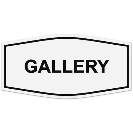 Signs ByLITA Fancy Gallery Sign - Laser-Engraved Lettering | Durable ABS Plastic | Vibrant Colors | Powerful Foam Tape (White) - Small