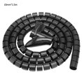 thumbnail image 4 of Dalazy Wire Storage Pipe Bite-proof Cable Bite-proof Cable Organizer Organizer Spiral Cable Winder Pattern Random, Black, 10mmx1.5m, Clamp 10mm, 4 of 9