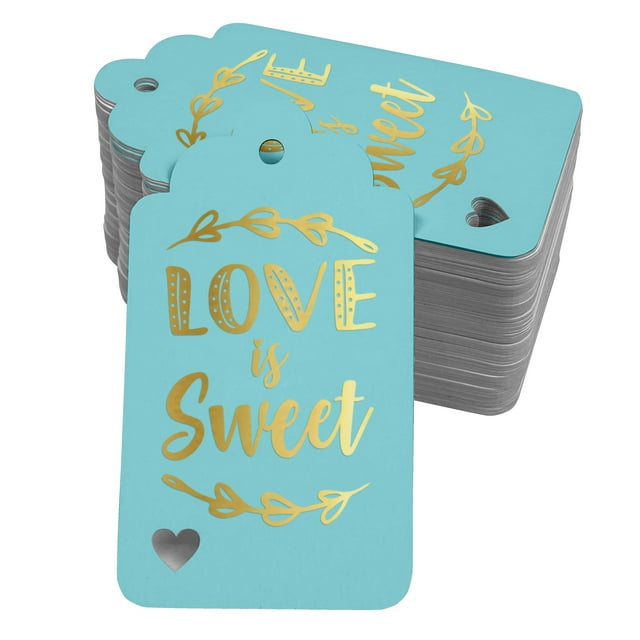 Inkdotpot Gold Foil Paper Hang Tags Love Is Sweet Wedding Favor Tags 50 Pack