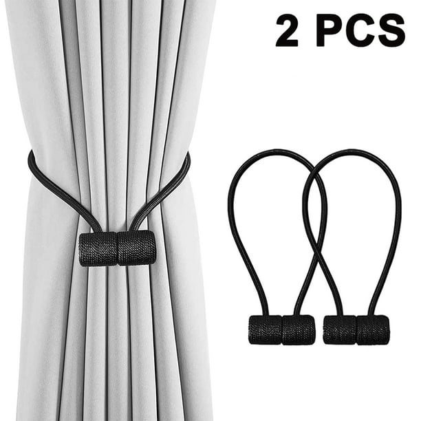 2 uds. Clips magnéticos para sujetar cortinas, cuerda hacia atrás, hebillas para sujetar cortinas, carpetas para cortinas, para decoración del hogar, cafetería, oficina Adepaton 2034746-3