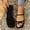 Black, variant on Women's Strappy Sandals Summer 2026 Square Toe Solid Color Comfortable Versatile Elegant Dressy Dress Shoes Cute Vacation Ankle Strap Slip On Flat Sandals Purple 7.5