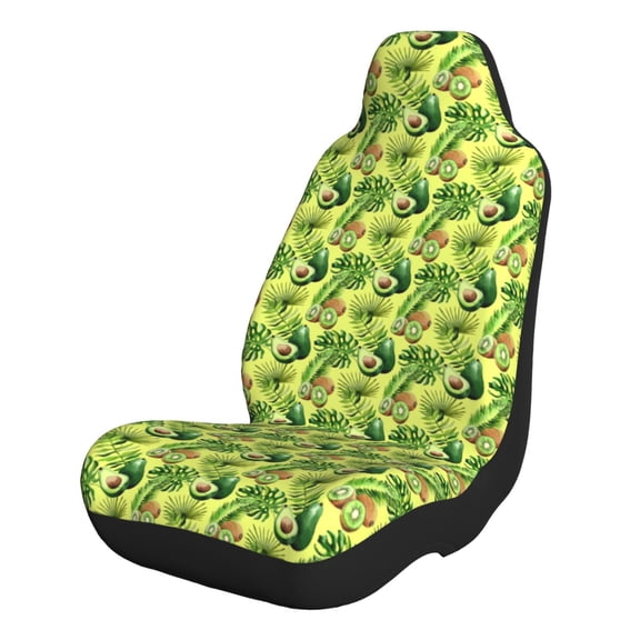 Naloa Kiwi and Avocado Car Seat Covers 2PCs Front Car Seat Covers Universal fit for Most Cars SUVs and Trucks - 1