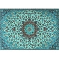 thumbnail image 1 of Ahgly Company Indoor Rectangle Medallion Light Blue Traditional Area Rugs, 6' x 9', 1 of 4