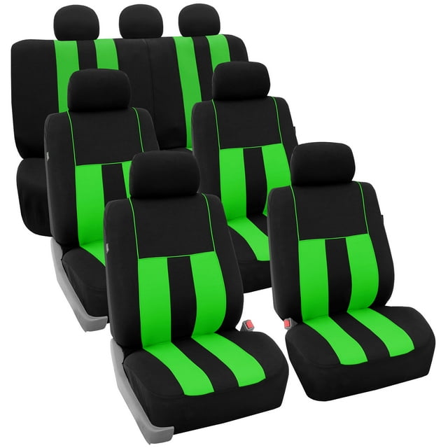 FH Group Universal Fit Seat Covers for SUV, Sedan, Van , Airbag Compatible, Split Bench Rear Seat - 7 Seaters Green