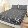 thumbnail image 3 of Castle Fairy Teens Boys Girls Hippie Paisley Full Size Sheets 4-Piece,Bohemian Mandala Breathable Bed Sheets,Southwestern Exotic Style Lightweight Sheet Sets,Luxury Bedroom Decor, 3 of 7