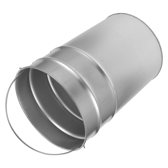 Supvox Plated Silver Galvanized Iron Outdoor Trash Can with Handle Multipurpose Metal Garbage Container for Storage