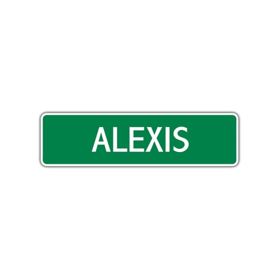 Alexis Girls Children Name Letter Printed Decoration Label Indoor Outdoor Unique Plaque Wall Novelty Aluminum Metal Sign 4"x13.5"