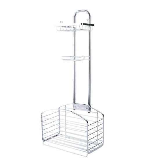 Bath Bliss Harbor Collection Adjustable Two Shelf Bathroom Organizer in Chrome