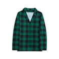 thumbnail image 5 of Christmas Family Matching Pajamas Set, Long Sleeve Plaid Shirt with Elastic Waist Pants, 5 of 10