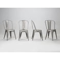 thumbnail image 1 of Heavenly Collection Silver Metal Dining Chairs – Set of 4, Modern & Durable for Kitchen or Dining Room, 1 of 12
