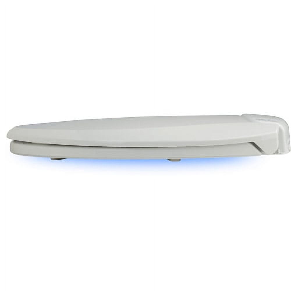 Brondell LumaWarm Heated LED Nightlight Elongated Bathroom Toilet Seat, Biscuit