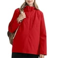 thumbnail image 1 of knqrhpse Fall Jacket Women's Spring And Autumn Thin Outdoor Mountaineering Wear Quick Drying Breathable Windproof Single Layer Coat Hardshell Jacket Womens Coats Tops For Women Casual Fall Red XXL, 1 of 6