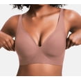 thumbnail image 2 of Sujetador push-up sin costuras Zeriluna, sujetador invisible sin aros,Marrón talla L, 2 of 10