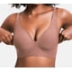 thumbnail image 4 of Sujetador push-up sin costuras Zeriluna, sujetador invisible sin aros,Marrón 2XL, 4 of 10