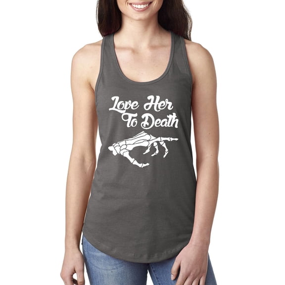 MmF - Women's Racerback Tank Top - Halloween Love Her to Death Matching Halloween Couple