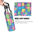 thumbnail image 4 of Yayeee 20oz Insulated Water Bottle Double Wall Stainless Steel with Flip Straw Lid, Colorful Geometric Pattern, 4 of 7
